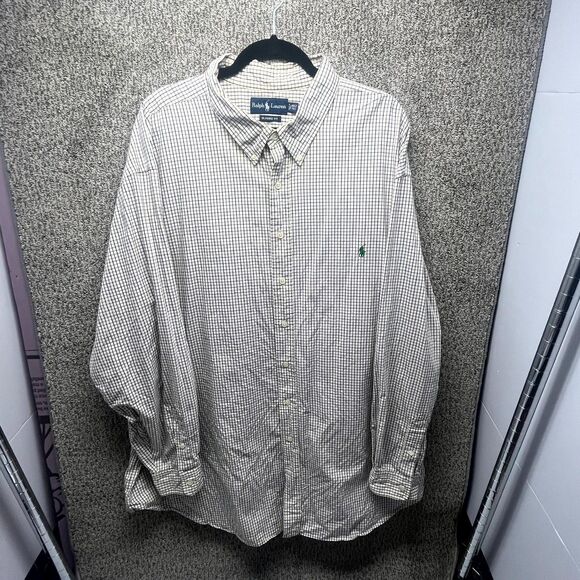 Ralph Lauren Shirt Mens 4XLT Multicolor Check Cotton Classic Fit Button Down - Picture 1 of 12
